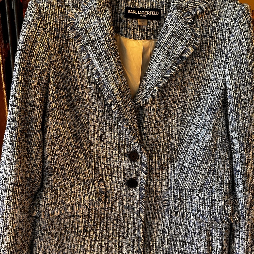 Karl Lagerfeld Women's Black Tweed Jacket